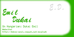 emil dukai business card